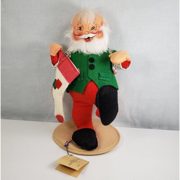 Annalee Dolls 12" Santa w/Stocking 1990 Christmas 5486 - Picture 4 of 16